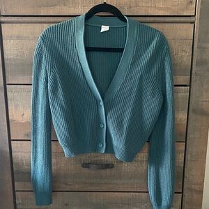 Melrose and Market Teal Button-Up Cardigan
